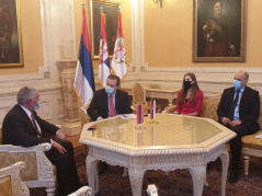 7 December 2020 National Assembly Speaker Ivica Dacic in meeting with the Ambassador of the Republic of Armenia